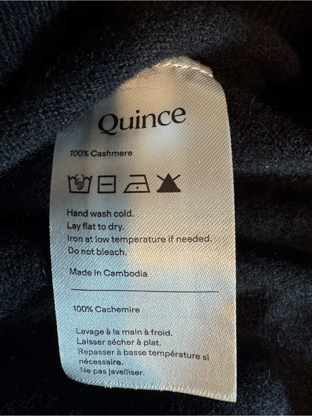 Quince Mongolian Shrunken Cashmere Sweatshirt Black - Picture 8 of 10